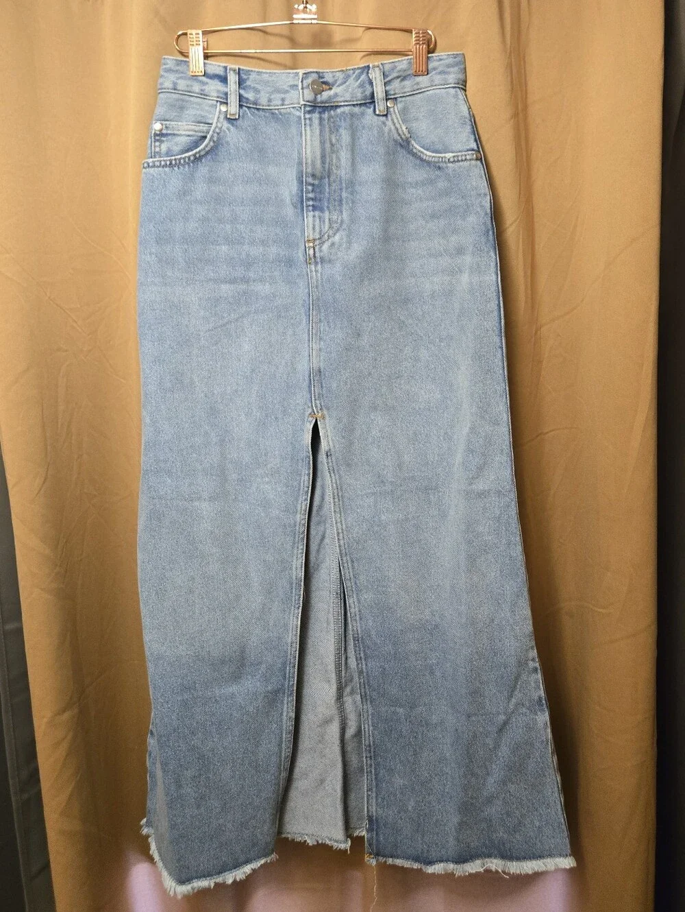 Pilcro The Madi Front-Slit Denim Skirt Size 6